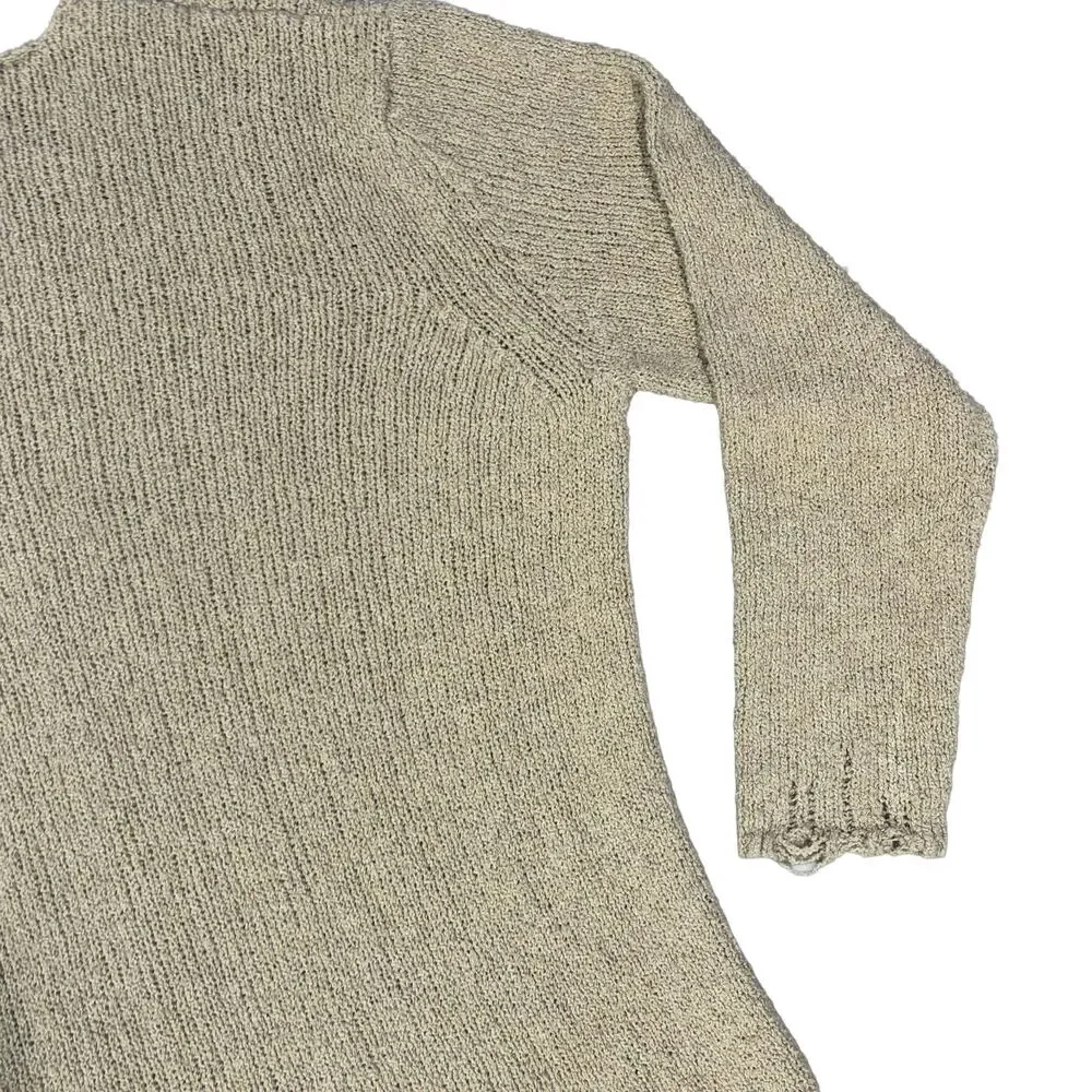 Zara Man New York Edition Men's L Taupe Distressed Knit Grunge Sweater